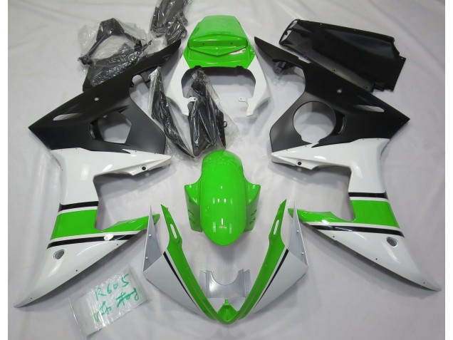 Gloss White and Green 03-04 R6 Fairings Gloss White and Green 03-04 R6 Fairings