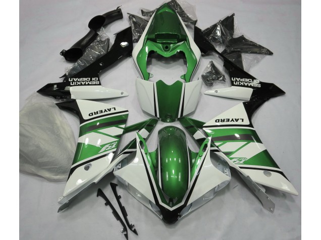 Gloss White and Green 07-08 R1 Fairings Gloss White and Green 07-08 R1 Fairings