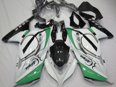 Gloss White and Green 13-18 Ninja 300 Fairings