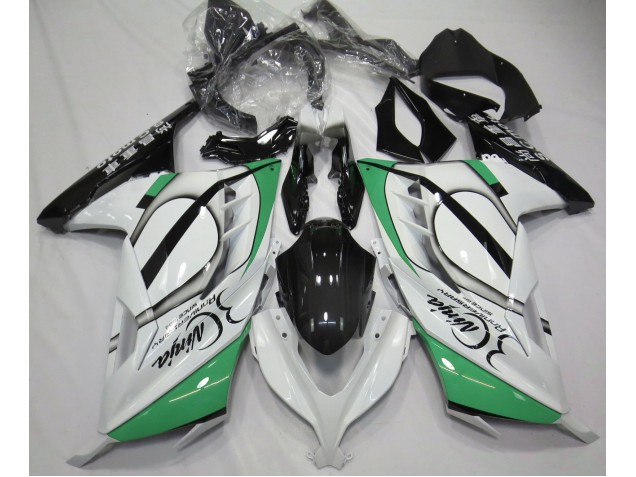 Gloss White and Green 13-18 Ninja 300 Fairings