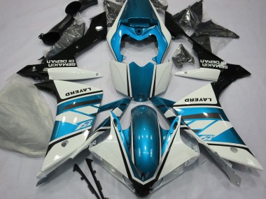 Gloss White and Light Blue 07-08 R1 Fairings