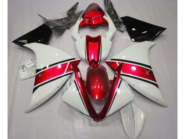 Gloss White and Metallic Red 09-11 R1 Fairings Gloss White and Metallic Red 09-11 R1 Fairings