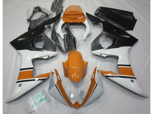 Gloss White and Orange 03-04 R6 Fairings
