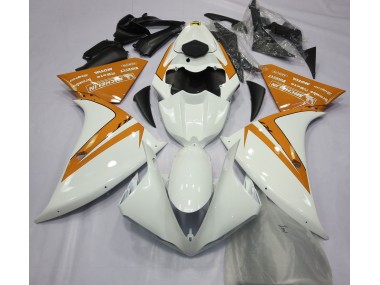 Gloss White and Orange 12-14 R1 Fairings