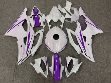Gloss White and Purple 08-16 R6 Fairings