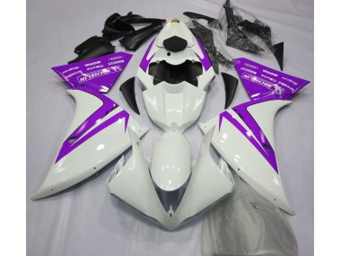 Gloss White and Purple 12-14 R1 Fairings