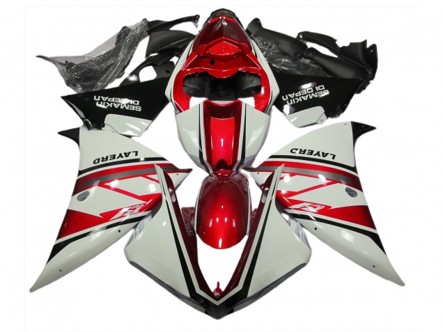 Gloss White and Red 12-14 R1 Fairings Gloss White and Red 12-14 R1 Fairings