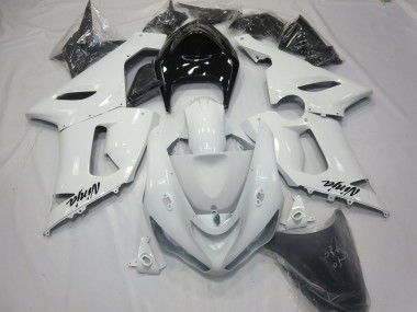 Gloss White with Black tail 05-06 ZX6R Fairings