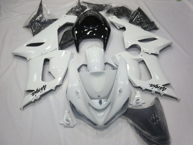 Gloss White with Black tail 05-06 ZX6R Fairings Gloss White with Black tail 05-06 ZX6R Fairings