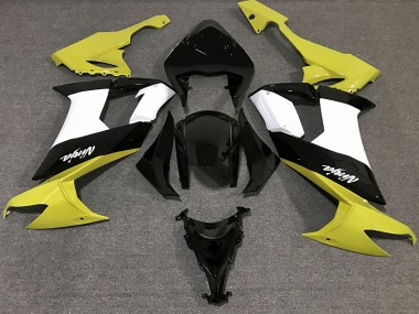 Gloss Yellow Black and White 08-10 ZX10R Fairings
