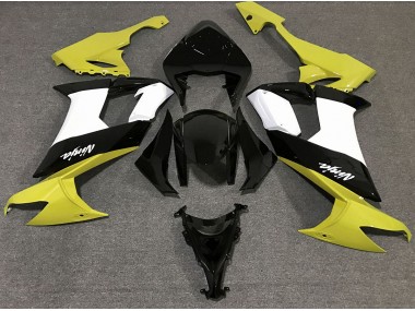 Gloss Yellow Black and White 08-10 ZX10R Fairings