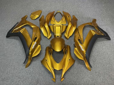 Gold with Ninja White 16-19 ZX10R Fairings