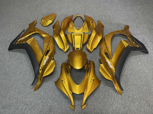 Gold with Ninja White 16-19 ZX10R Fairings Gold with Ninja White 16-19 ZX10R Fairings
