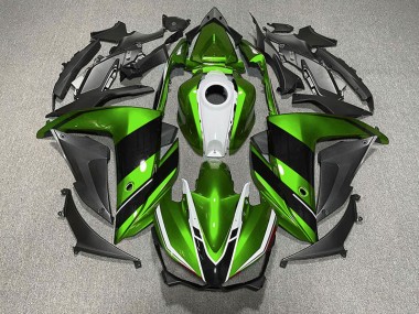 Green Black and White 15-18 R3 Fairings
