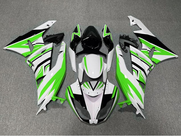 Green White and Black Zag 09-12 ZX6R Fairings Green White and Black Zag 09-12 ZX6R Fairings