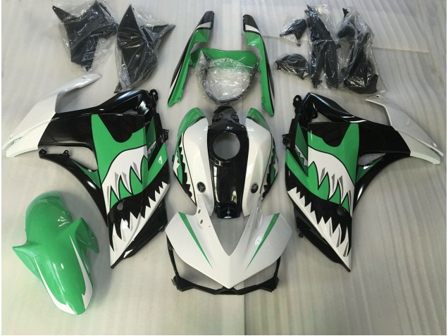 Green and White Shark 15-18 R3 Fairings Green and White Shark 15-18 R3 Fairings
