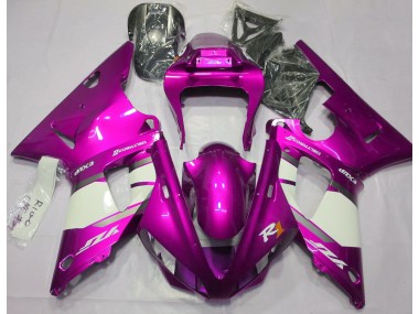 Hot Pink & White 00-01 R1 Fairings