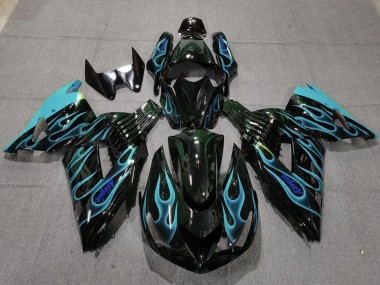 Light Blue Flame 06-11 ZX14R Fairings