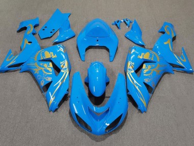 Light Blue & Gold 06-07 ZX10R Fairings