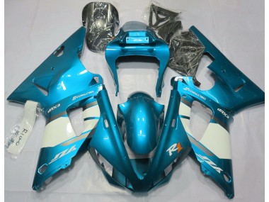 Light Blue & White 00-01 R1 Fairings