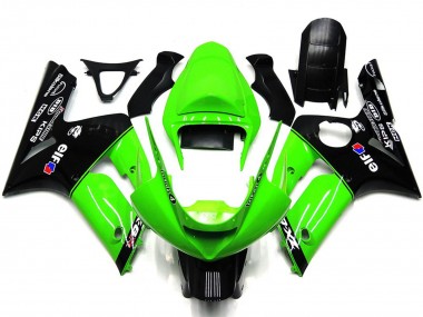 Light Green and Black Elf 03-04 ZX6R Fairings
