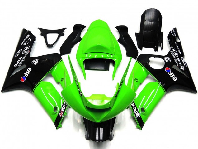 Light Green and Black Elf 03-04 ZX6R Fairings Light Green and Black Elf 03-04 ZX6R Fairings
