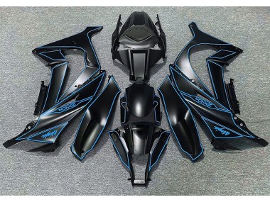 Matte Black & Blue Lining 11-15 ZX10R Fairings