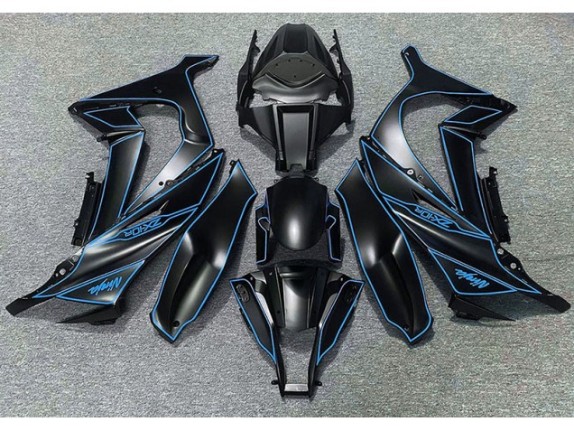 Matte Black & Blue Lining 11-15 ZX10R Fairings Matte Black & Blue Lining 11-15 ZX10R Fairings