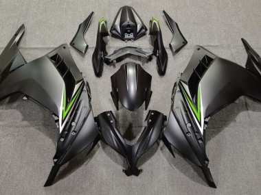 Matte Black & Green 13-18 Ninja 300 Fairings