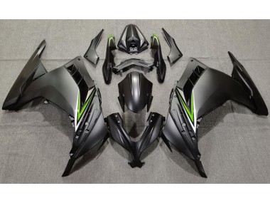 Matte Black & Green 13-18 Ninja 300 Fairings