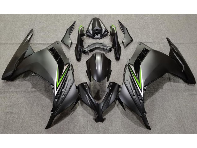 Matte Black & Green 13-18 Ninja 300 Fairings