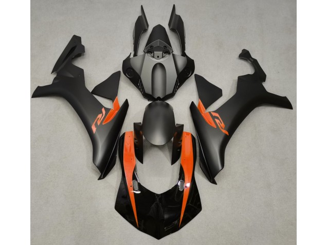 Matte Black & Orange 15-19 R1 Fairings