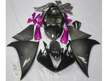 Matte Black & Pink 09-11 R1 Fairings