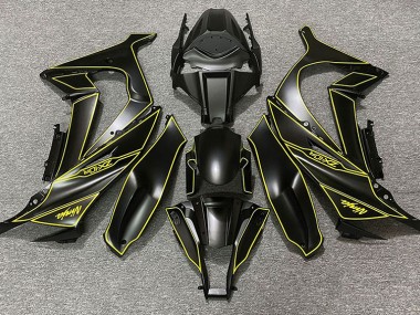 Matte Black & Yellow Lining 11-15 ZX10R Fairings