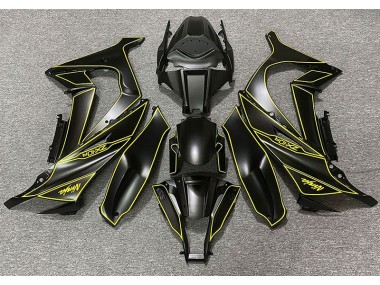 Matte Black & Yellow Lining 11-15 ZX10R Fairings