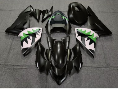 Matte Black and Green 04-05 ZX10R Fairings