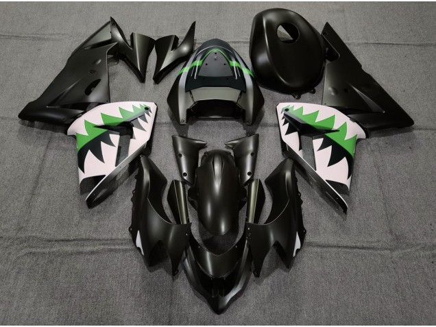 Matte Black and Green 04-05 ZX10R Fairings Matte Black and Green 04-05 ZX10R Fairings