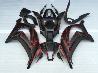 Matte Black and Red 11-15 ZX10R Fairings