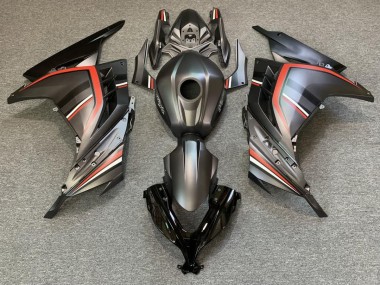 Matte Black and Red 13-18 Ninja 300 Fairings