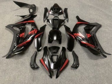Matte Black w Red 16-19 ZX10R Fairings