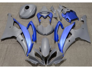 Matte Grey & Blue 08-16 R6 Fairings