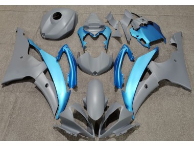 Matte Grey & Sky Blue 08-16 R6 Fairings
