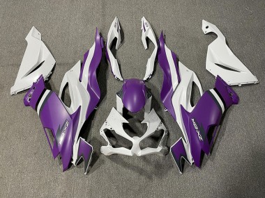 Matte Purple and White 19-23 ZX6R Fairings