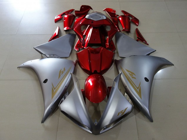 Matte Silver & Gloss Red 09-11 R1 Fairings Matte Silver & Gloss Red 09-11 R1 Fairings
