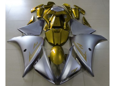 Matte Silver & Gold 09-11 R1 Fairings