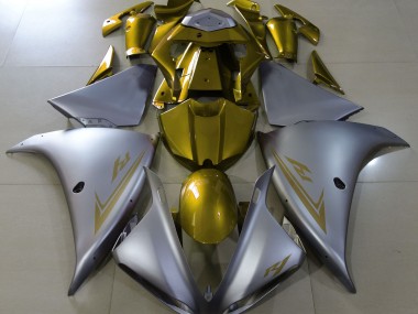 Matte Silver & Gold 09-11 R1 Fairings