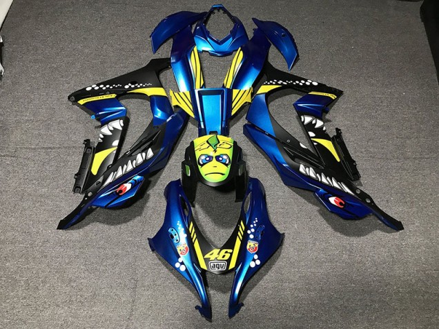 Metallic Blue Shark 16-19 ZX10R Fairings Metallic Blue Shark 16-19 ZX10R Fairings