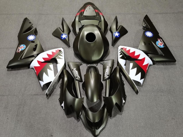 Military Green Shark 04-05 ZX10R Fairings Military Green Shark 04-05 ZX10R Fairings