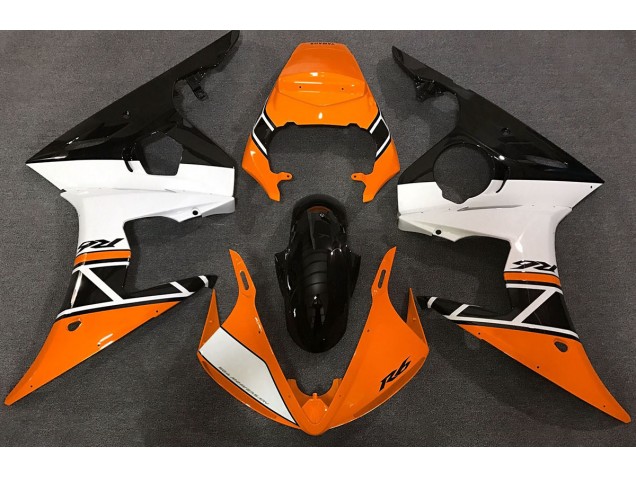 Orange White and Black 03-04 R6 Fairings