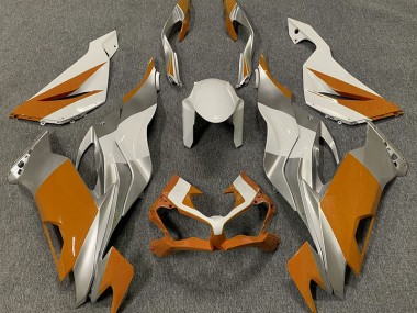 Orange White and Silver 19-23 ZX6R Fairings